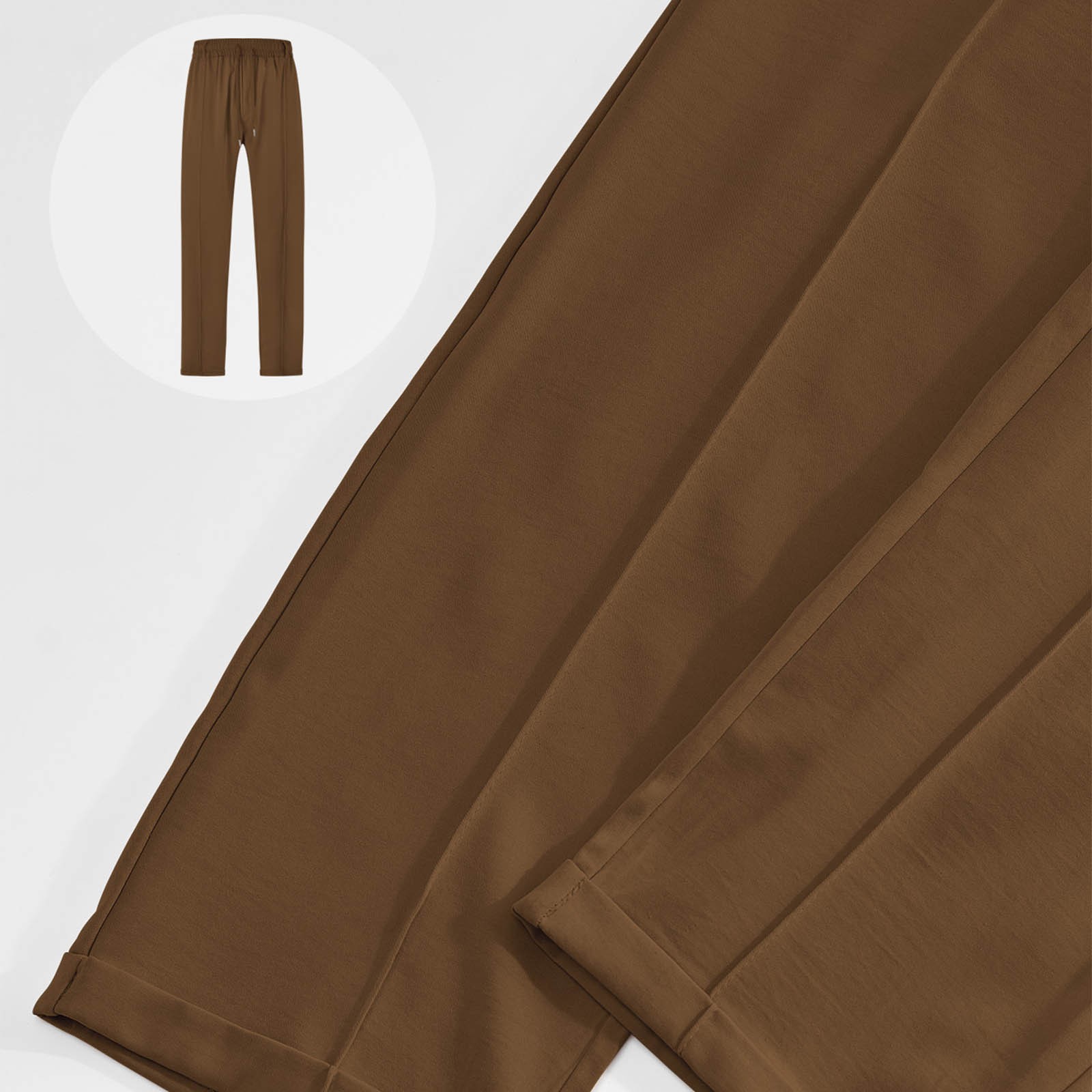 thumbnail image 4 of Pantalones casuales ligeros de pierna ancha para hombre - Tejido de poliéster, versátiles para deporte/uso diario, estilo verano/otoño, 4 of 8